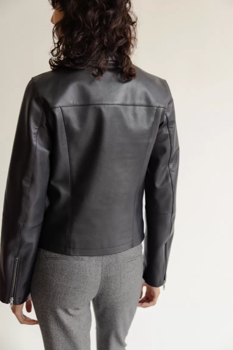 Vestes Et Manteaux>Musier Paris Blouson en cuir tricolore hvar