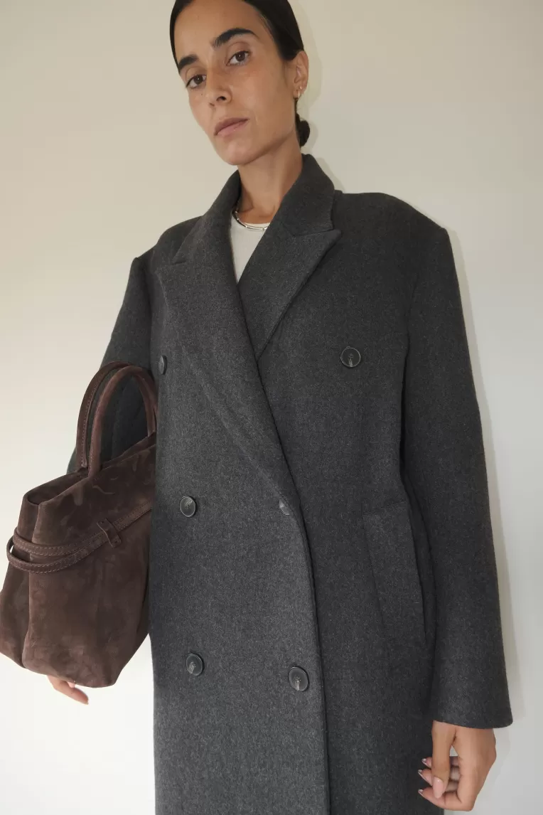 Vestes Et Manteaux>Musier Paris manteau long gris superflu